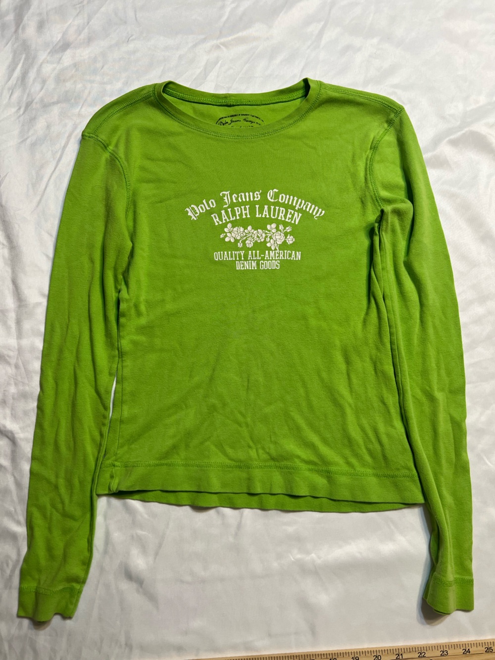 Ralph Lauren Lime Green Graphic Crewneck long sleeve shirt